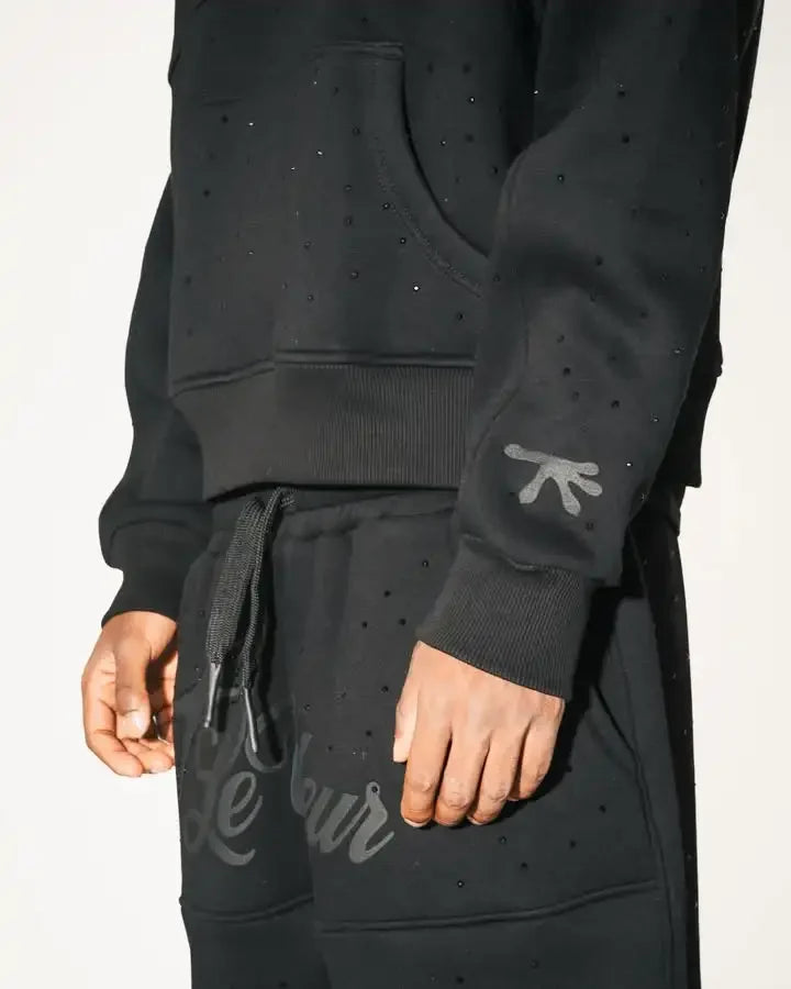 Men’s Harajuku 2-Piece Tracksuit – Y2K Hoodie & Sports Pants Set with Diamond Embroidered Pattern, Versatile Streetwear Outfit